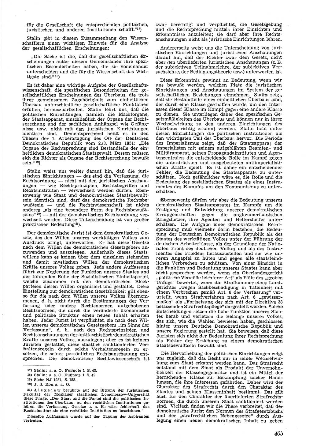 Neue Justiz (NJ), Zeitschrift für Recht und Rechtswissenschaft [Deutsche Demokratische Republik (DDR)], 5. Jahrgang 1951, Seite 405 (NJ DDR 1951, S. 405)