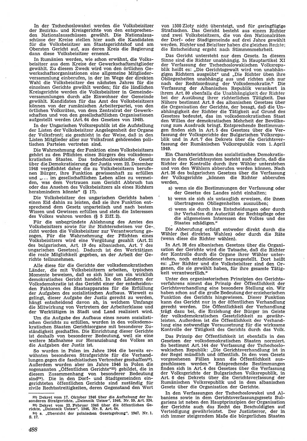 Neue Justiz (NJ), Zeitschrift für Recht und Rechtswissenschaft [Deutsche Demokratische Republik (DDR)], 5. Jahrgang 1951, Seite 488 (NJ DDR 1951, S. 488)