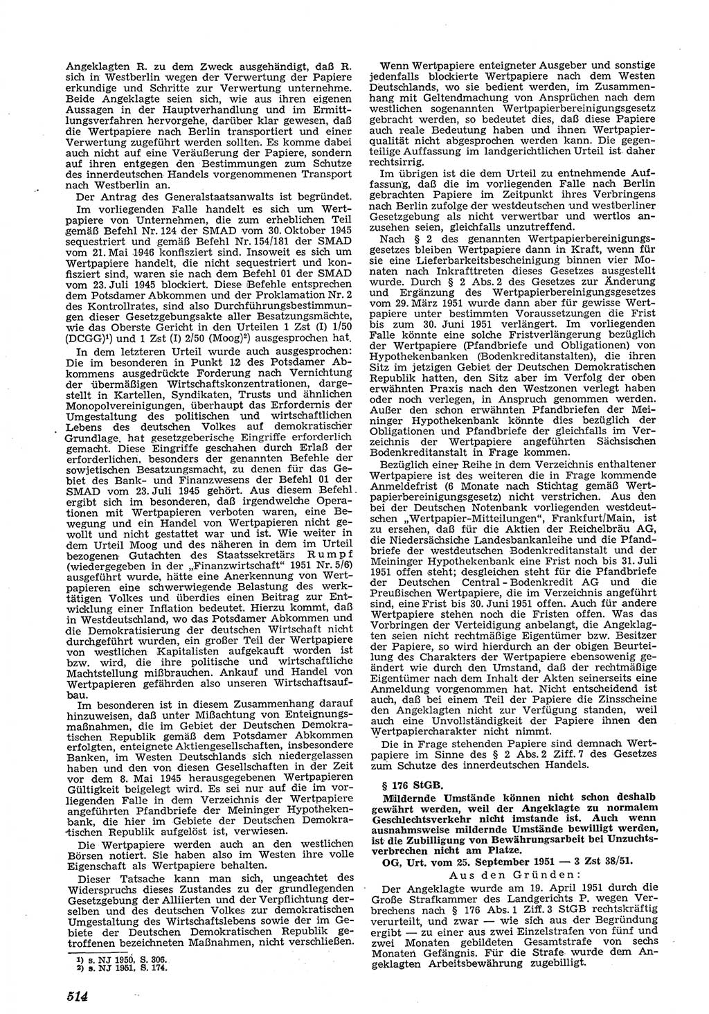 Neue Justiz (NJ), Zeitschrift für Recht und Rechtswissenschaft [Deutsche Demokratische Republik (DDR)], 5. Jahrgang 1951, Seite 514 (NJ DDR 1951, S. 514)
