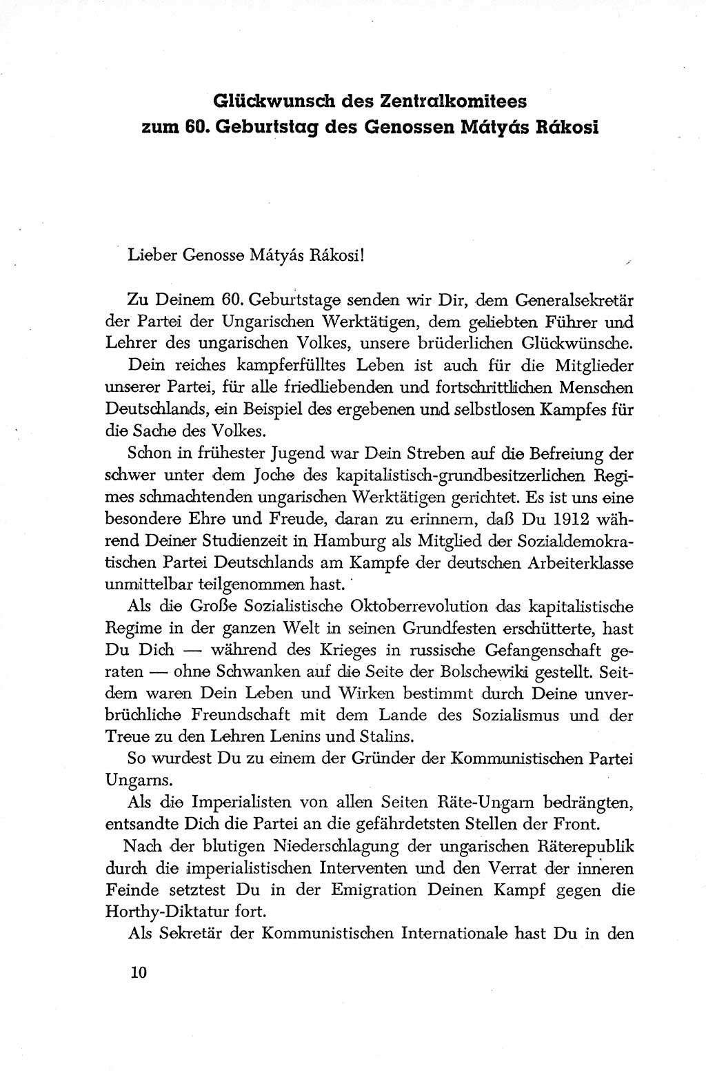 Dokumente der Sozialistischen Einheitspartei Deutschlands (SED) [Deutsche Demokratische Republik (DDR)] 1952-1953, Seite 10 (Dok. SED DDR 1952-1953, S. 10)
