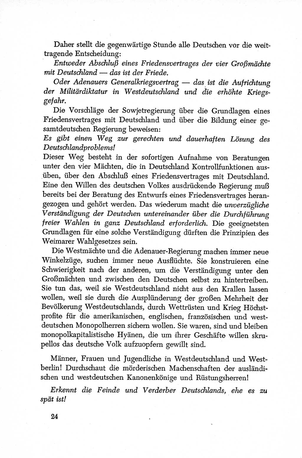 Dokumente der Sozialistischen Einheitspartei Deutschlands (SED) [Deutsche Demokratische Republik (DDR)] 1952-1953, Seite 24 (Dok. SED DDR 1952-1953, S. 24)
