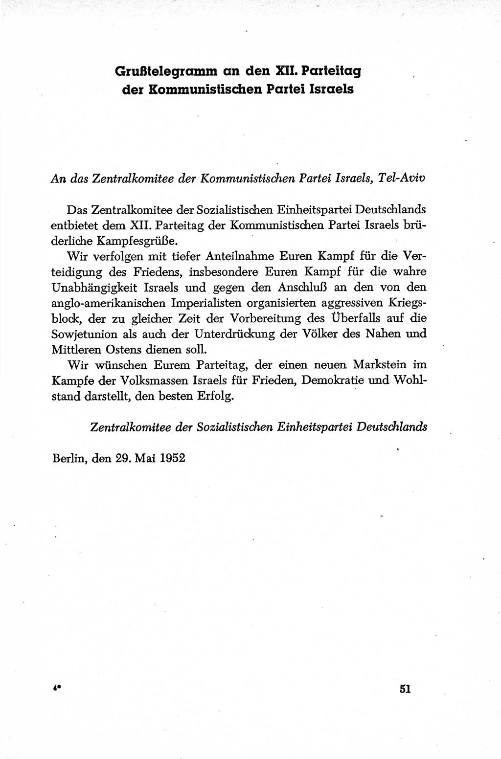 Dokumente der Sozialistischen Einheitspartei Deutschlands (SED) [Deutsche Demokratische Republik (DDR)] 1952-1953, Seite 51 (Dok. SED DDR 1952-1953, S. 51)