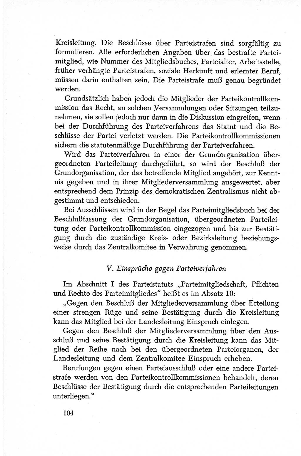 Dokumente der Sozialistischen Einheitspartei Deutschlands (SED) [Deutsche Demokratische Republik (DDR)] 1952-1953, Seite 104 (Dok. SED DDR 1952-1953, S. 104)