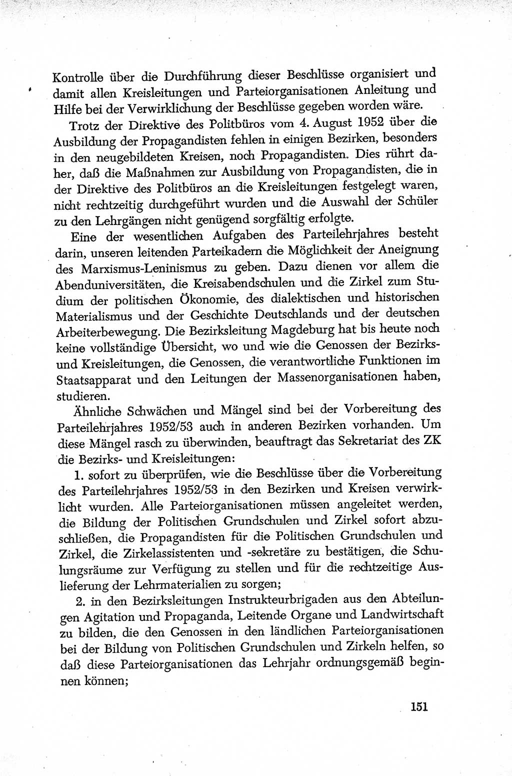 Dokumente der Sozialistischen Einheitspartei Deutschlands (SED) [Deutsche Demokratische Republik (DDR)] 1952-1953, Seite 151 (Dok. SED DDR 1952-1953, S. 151)