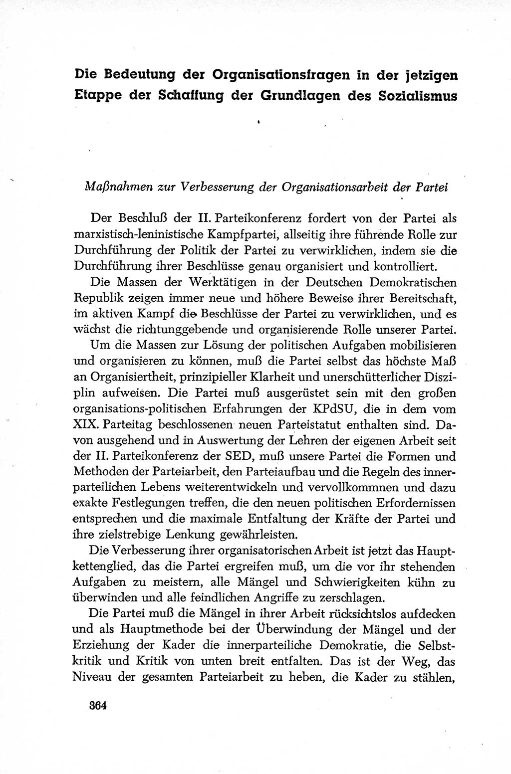 Dokumente der Sozialistischen Einheitspartei Deutschlands (SED) [Deutsche Demokratische Republik (DDR)] 1952-1953, Seite 364 (Dok. SED DDR 1952-1953, S. 364)