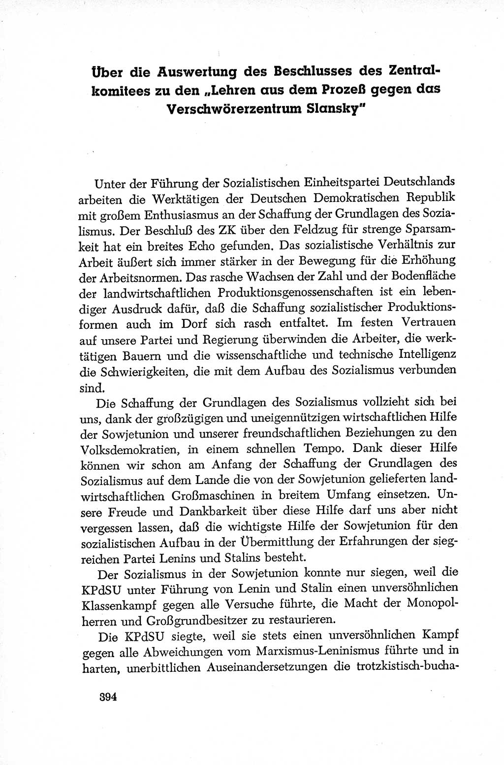 Dokumente der Sozialistischen Einheitspartei Deutschlands (SED) [Deutsche Demokratische Republik (DDR)] 1952-1953, Seite 394 (Dok. SED DDR 1952-1953, S. 394)