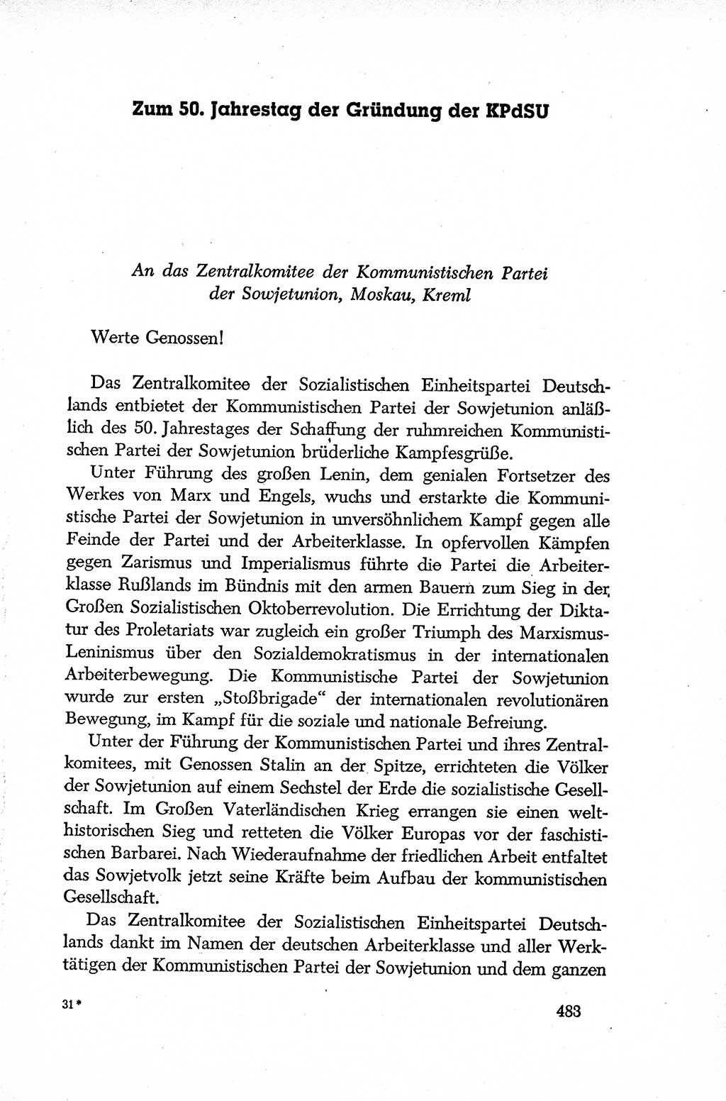 Dokumente der Sozialistischen Einheitspartei Deutschlands (SED) [Deutsche Demokratische Republik (DDR)] 1952-1953, Seite 483 (Dok. SED DDR 1952-1953, S. 483)