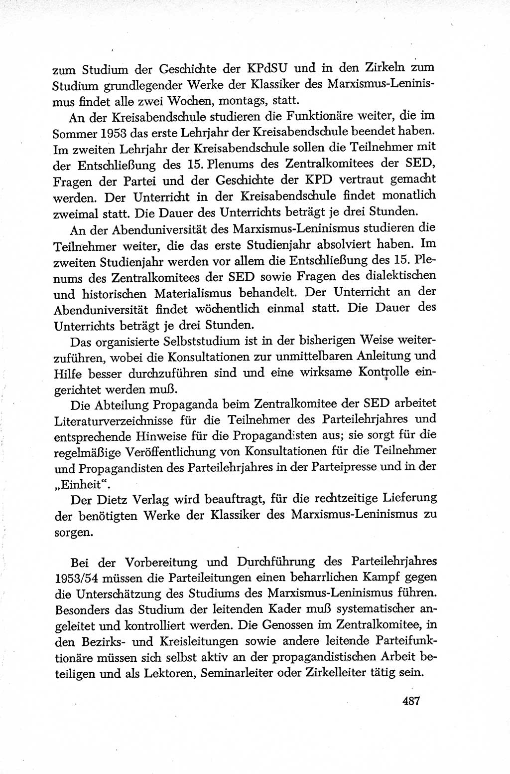 Dokumente der Sozialistischen Einheitspartei Deutschlands (SED) [Deutsche Demokratische Republik (DDR)] 1952-1953, Seite 487 (Dok. SED DDR 1952-1953, S. 487)