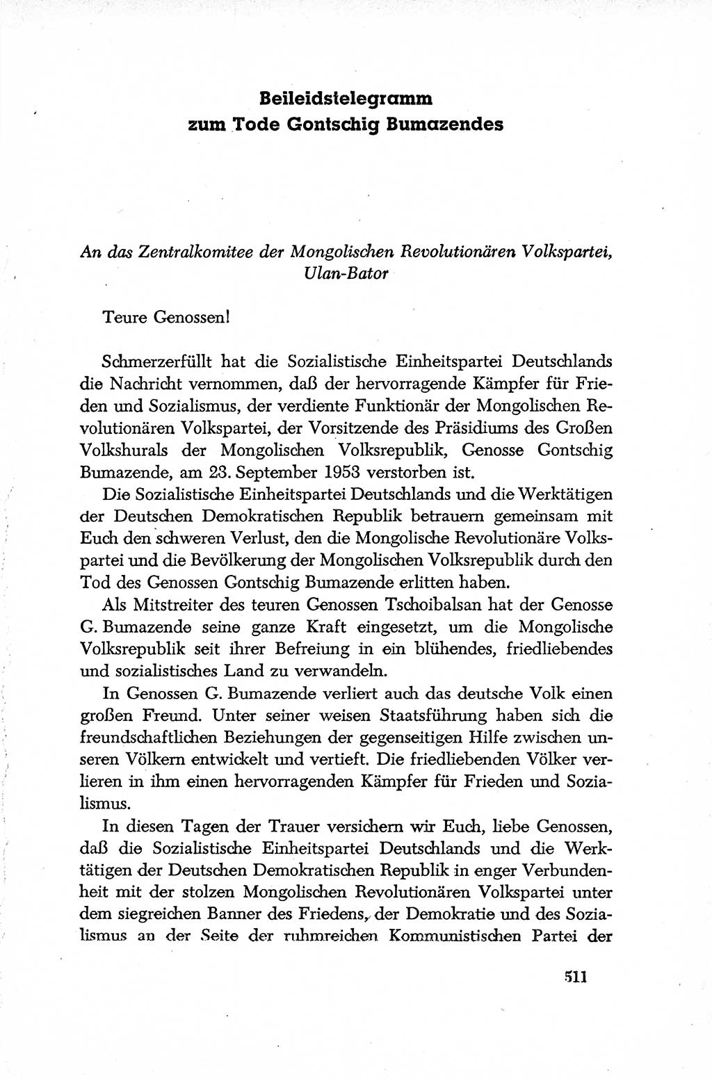 Dokumente der Sozialistischen Einheitspartei Deutschlands (SED) [Deutsche Demokratische Republik (DDR)] 1952-1953, Seite 511 (Dok. SED DDR 1952-1953, S. 511)