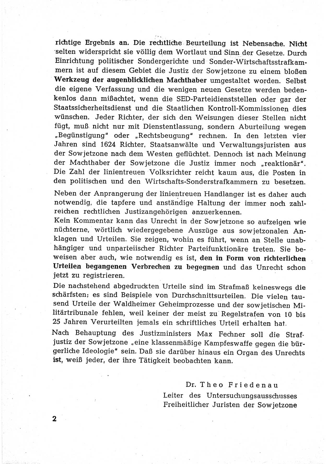 Dokumente des Unrechts [Deutsche Demokratische Republik (DDR)], herausgegeben vom Bundesministerium für gesamtdeutsche Fragen (BMG) [Bundesrepublik Deutschland (BRD)], Bonn, ca. 1952, Seite 2 (Dok. UnR. DDR BMG BRD 1952, S. 2)