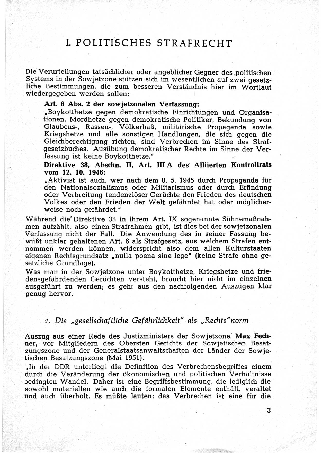 Dokumente des Unrechts [Deutsche Demokratische Republik (DDR)], herausgegeben vom Bundesministerium für gesamtdeutsche Fragen (BMG) [Bundesrepublik Deutschland (BRD)], Bonn, ca. 1952, Seite 3 (Dok. UnR. DDR BMG BRD 1952, S. 3)