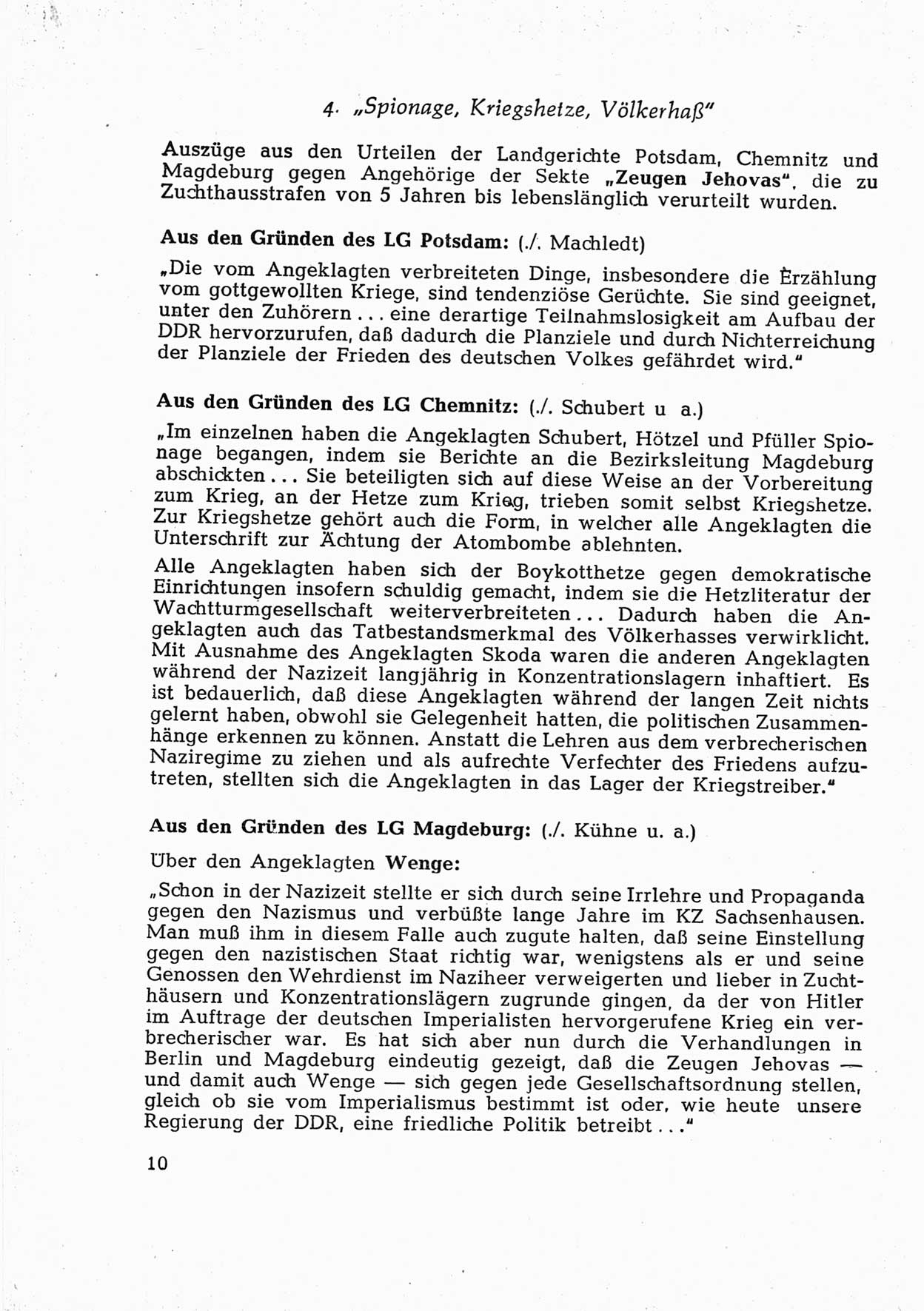 Dokumente des Unrechts [Deutsche Demokratische Republik (DDR)], herausgegeben vom Bundesministerium für gesamtdeutsche Fragen (BMG) [Bundesrepublik Deutschland (BRD)], Bonn, ca. 1952, Seite 10 (Dok. UnR. DDR BMG BRD 1952, S. 10)