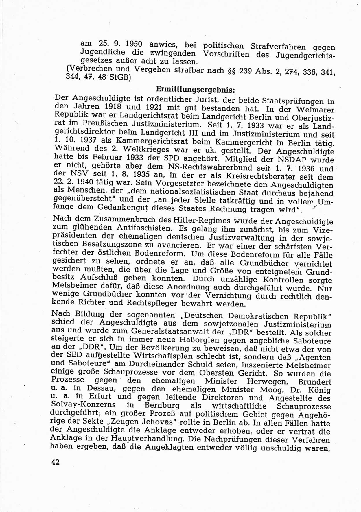 Dokumente des Unrechts [Deutsche Demokratische Republik (DDR)], herausgegeben vom Bundesministerium für gesamtdeutsche Fragen (BMG) [Bundesrepublik Deutschland (BRD)], Bonn, ca. 1952, Seite 42 (Dok. UnR. DDR BMG BRD 1952, S. 42)