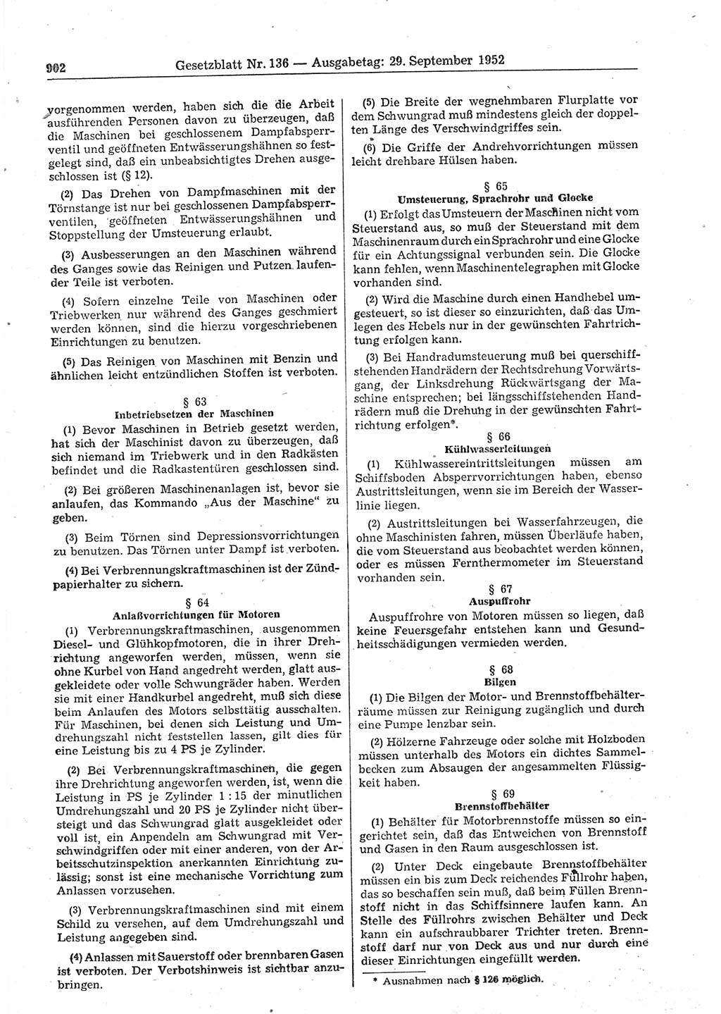 Gesetzblatt (GBl.) der Deutschen Demokratischen Republik (DDR) 1952, Seite 902 (GBl. DDR 1952, S. 902)