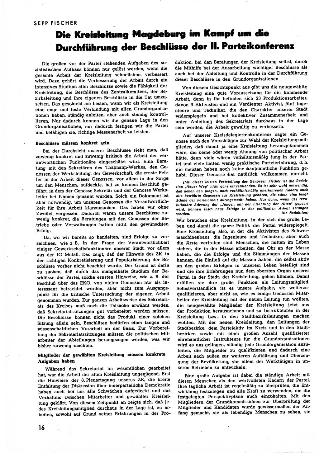 Neuer Weg (NW), Halbmonatsschrift für aktuelle Fragen der Arbeiterbewegung [Zentralkomitee (ZK) Sozialistische Einheitspartei Deutschlands (SED)], 7. Jahrgang [Deutsche Demokratische Republik (DDR)] 1952, Heft 18/16 (NW ZK SED DDR 1952, H. 18/16)