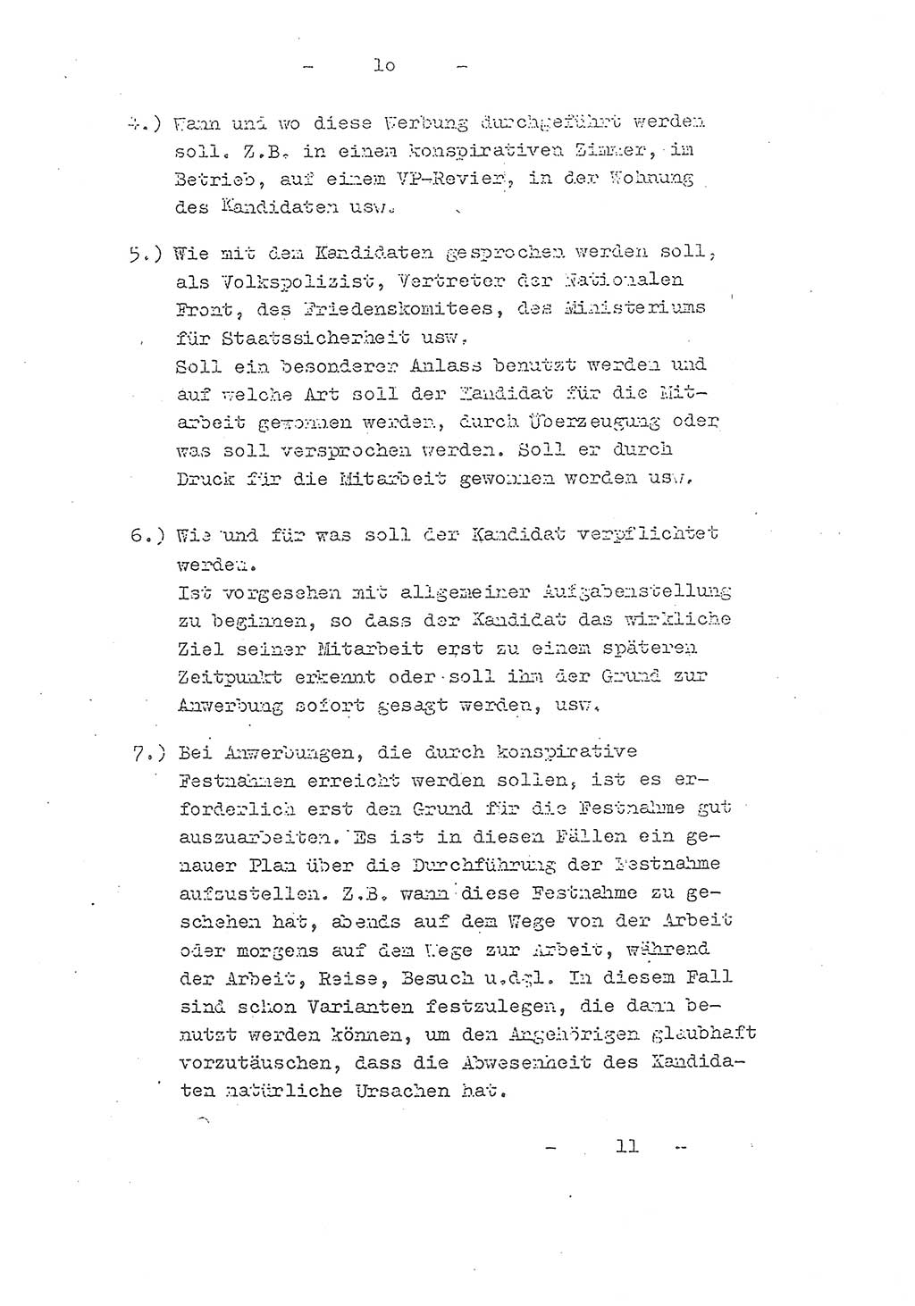 Richtlinie Nr. 21 über die Suche, Anwerbung und Arbeit mit Informatoren, geheimen Mitarbeitern und Personen, die konspirative Wohnungen unterhalten, Deutschen Demokratischen Republik (DDR), Ministerium für Staatssicherheit (MfS), Der Staatssekretär (Mielke), Geheime Verschlußsache (GVS) 1855/52, Berlin 1952, Seite 10 (RL 21 DDR MfS Sts. GVS 1855/52 1952, S. 10)