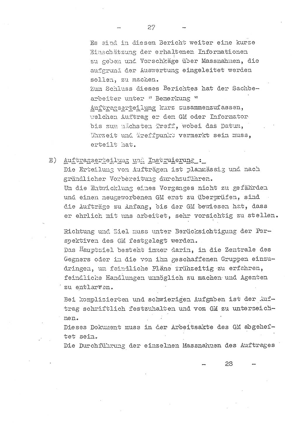 Richtlinie Nr. 21 über die Suche, Anwerbung und Arbeit mit Informatoren, geheimen Mitarbeitern und Personen, die konspirative Wohnungen unterhalten, Deutschen Demokratischen Republik (DDR), Ministerium für Staatssicherheit (MfS), Der Staatssekretär (Mielke), Geheime Verschlußsache (GVS) 1855/52, Berlin 1952, Seite 27 (RL 21 DDR MfS Sts. GVS 1855/52 1952, S. 27)