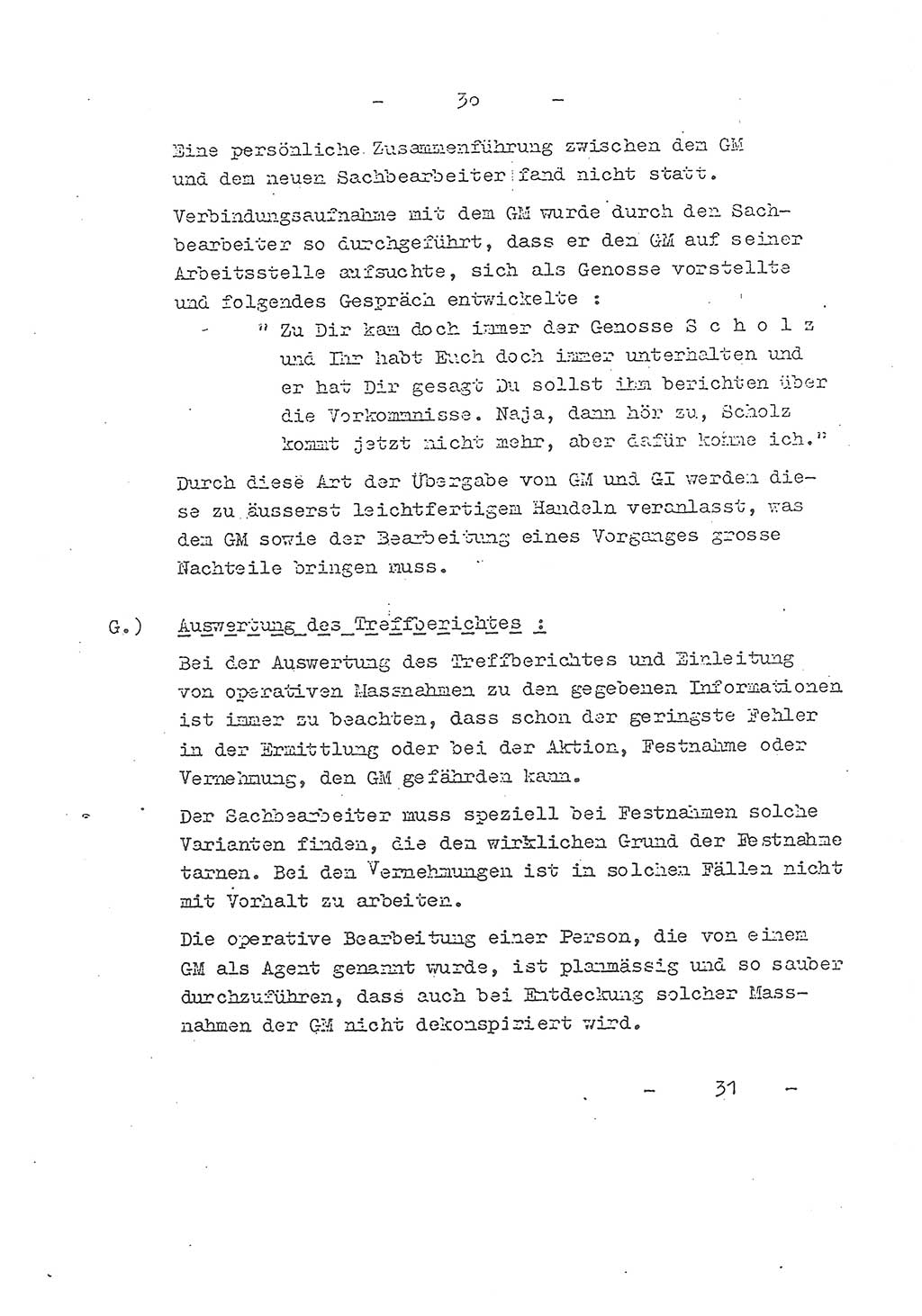 Richtlinie Nr. 21 über die Suche, Anwerbung und Arbeit mit Informatoren, geheimen Mitarbeitern und Personen, die konspirative Wohnungen unterhalten, Deutschen Demokratischen Republik (DDR), Ministerium für Staatssicherheit (MfS), Der Staatssekretär (Mielke), Geheime Verschlußsache (GVS) 1855/52, Berlin 1952, Seite 30 (RL 21 DDR MfS Sts. GVS 1855/52 1952, S. 30)