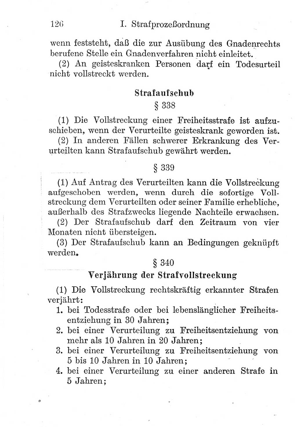 Strafprozeßordnung (StPO), Gerichtsverfassungsgesetz (GVG), Staatsanwaltsgesetz (StAG) und Jugendgerichtsgesetz (JGG) [Deutsche Demokratische Republik (DDR)] 1952, Seite 126 (StPO GVG StAG JGG DDR 1952, S. 126)