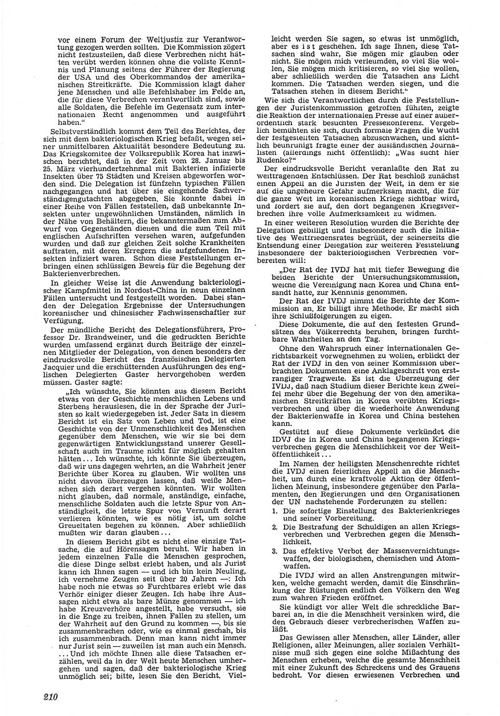 Neue Justiz (NJ), Zeitschrift für Recht und Rechtswissenschaft [Deutsche Demokratische Republik (DDR)], 6. Jahrgang 1952, Seite 210 (NJ DDR 1952, S. 210)