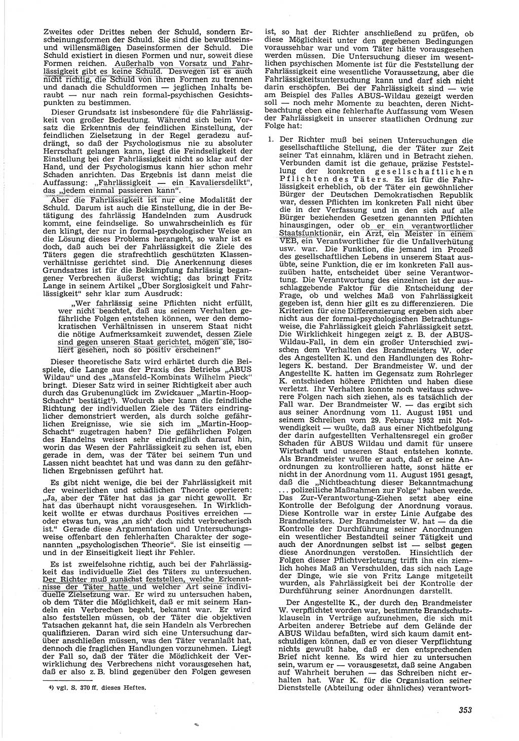 Neue Justiz (NJ), Zeitschrift für Recht und Rechtswissenschaft [Deutsche Demokratische Republik (DDR)], 6. Jahrgang 1952, Seite 353 (NJ DDR 1952, S. 353)