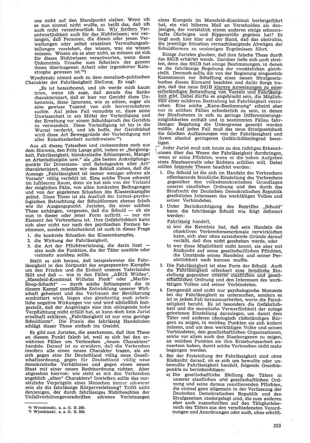 Neue Justiz (NJ), Zeitschrift für Recht und Rechtswissenschaft [Deutsche Demokratische Republik (DDR)], 6. Jahrgang 1952, Seite 355 (NJ DDR 1952, S. 355)