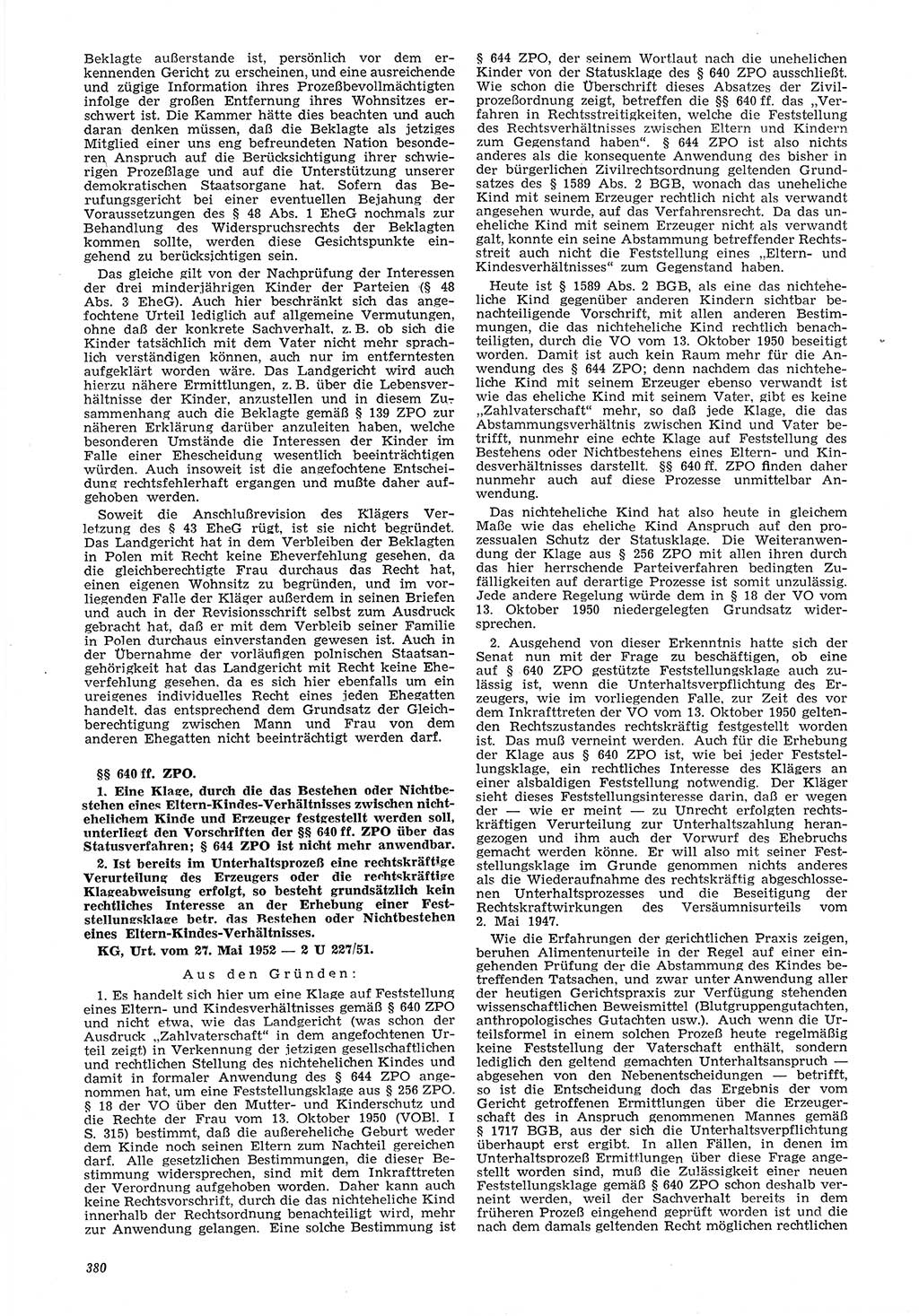 Neue Justiz (NJ), Zeitschrift für Recht und Rechtswissenschaft [Deutsche Demokratische Republik (DDR)], 6. Jahrgang 1952, Seite 380 (NJ DDR 1952, S. 380)