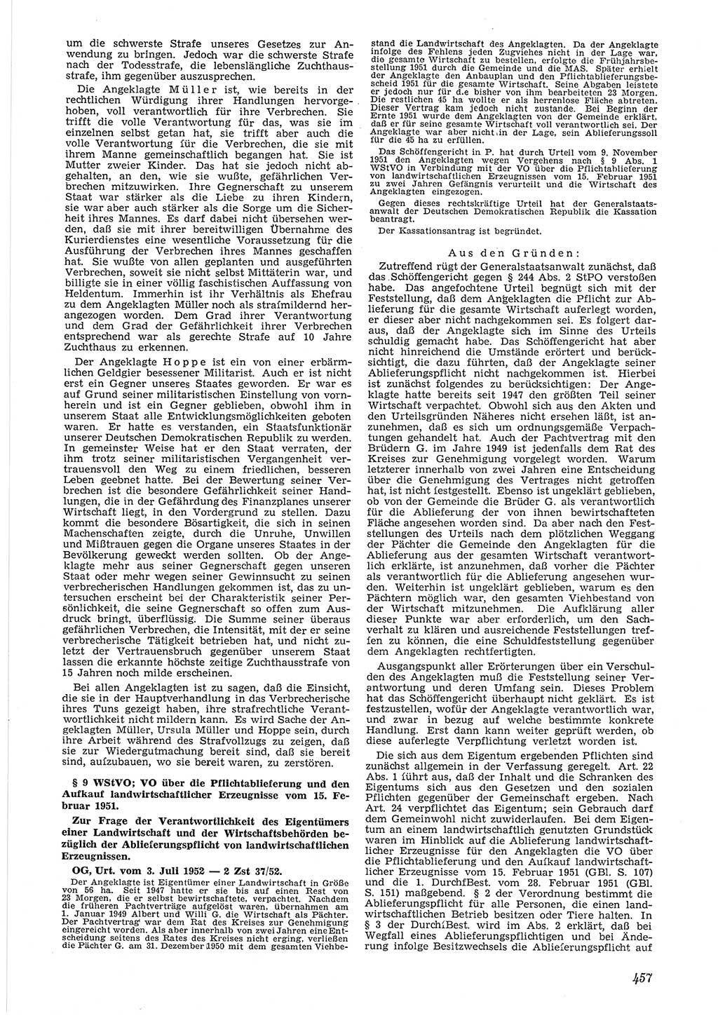 Neue Justiz (NJ), Zeitschrift für Recht und Rechtswissenschaft [Deutsche Demokratische Republik (DDR)], 6. Jahrgang 1952, Seite 457 (NJ DDR 1952, S. 457)