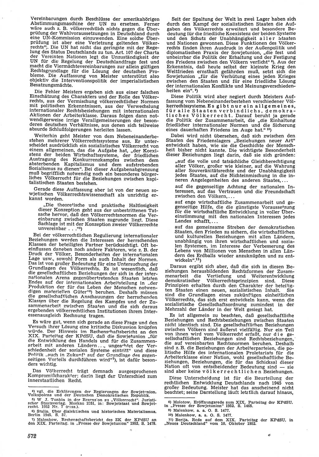 Neue Justiz (NJ), Zeitschrift für Recht und Rechtswissenschaft [Deutsche Demokratische Republik (DDR)], 6. Jahrgang 1952, Seite 572 (NJ DDR 1952, S. 572)