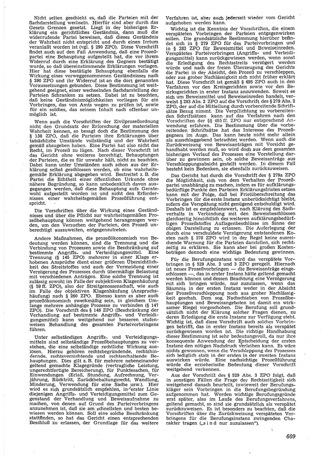 Neue Justiz (NJ), Zeitschrift für Recht und Rechtswissenschaft [Deutsche Demokratische Republik (DDR)], 6. Jahrgang 1952, Seite 609 (NJ DDR 1952, S. 609)