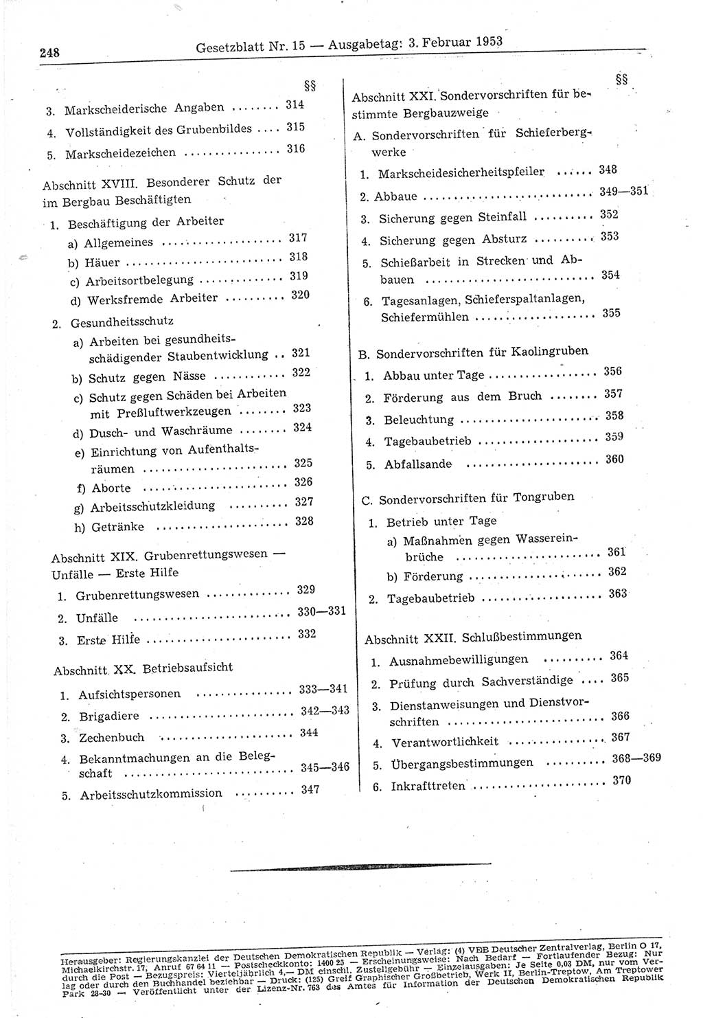 Gesetzblatt (GBl.) der Deutschen Demokratischen Republik (DDR) 1953, Seite 248 (GBl. DDR 1953, S. 248)