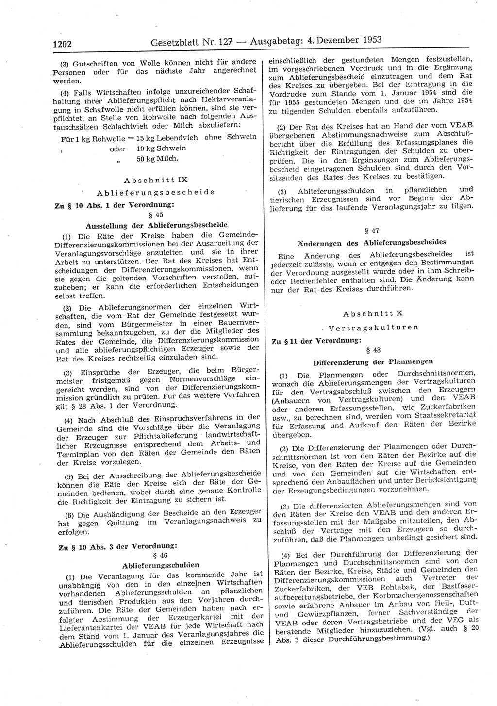 Gesetzblatt (GBl.) der Deutschen Demokratischen Republik (DDR) 1953, Seite 1202 (GBl. DDR 1953, S. 1202)