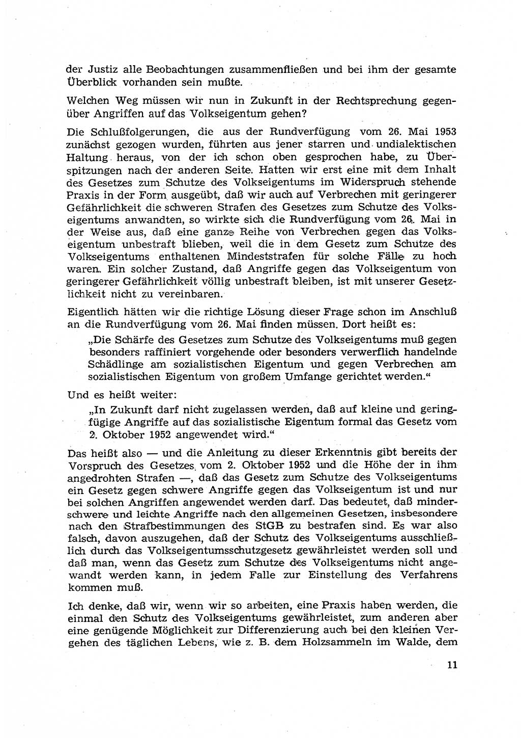 Hauptaufgaben der Justiz [Deutsche Demokratische Republik (DDR)] bei der Durchführung des neuen Kurses 1953, Seite 11 (Hpt.-Aufg. J. DDR 1953, S. 11)