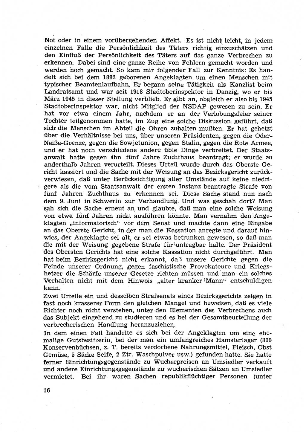 Hauptaufgaben der Justiz [Deutsche Demokratische Republik (DDR)] bei der Durchführung des neuen Kurses 1953, Seite 16 (Hpt.-Aufg. J. DDR 1953, S. 16)