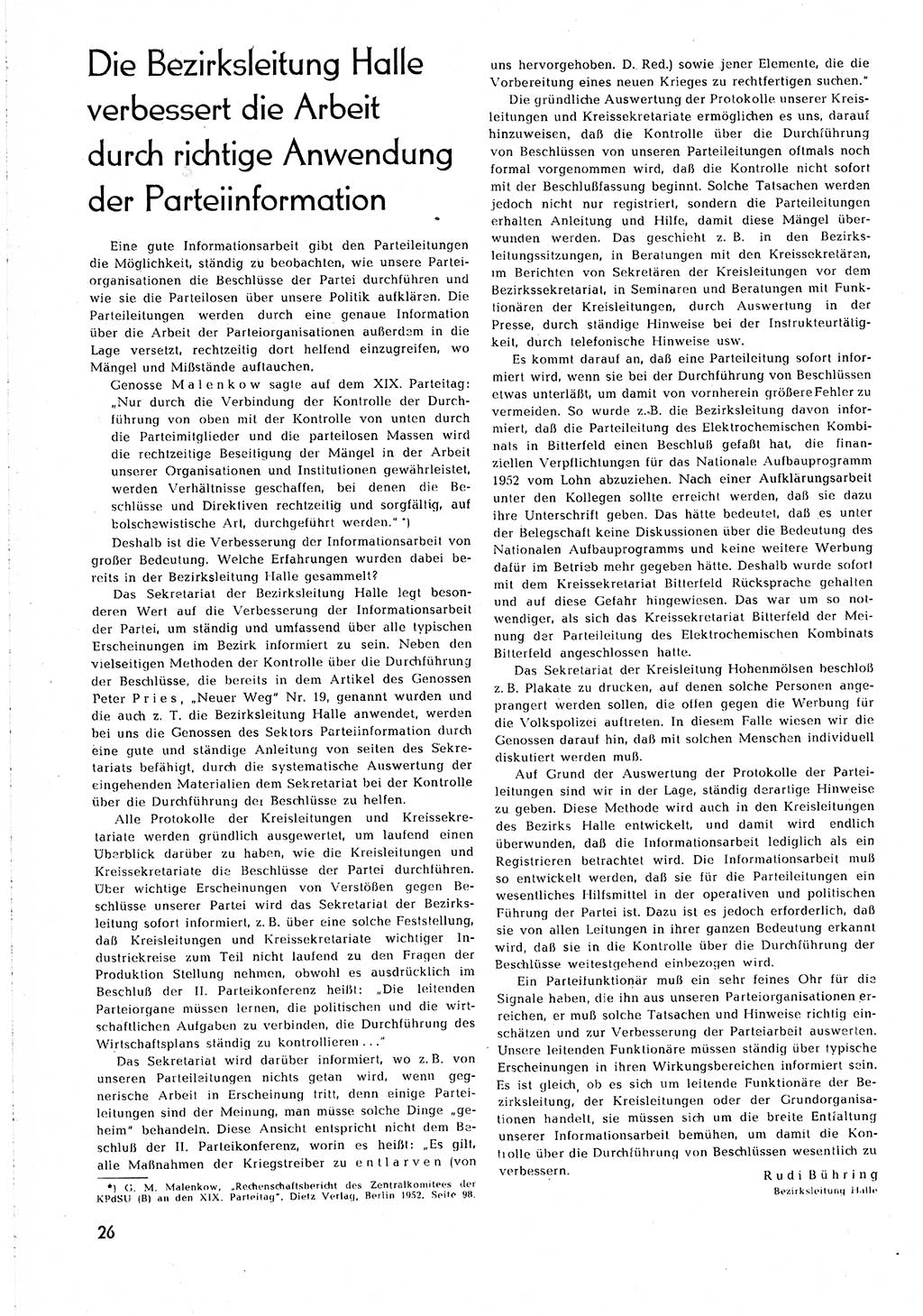 Neuer Weg (NW), Organ des Zentralkomitees (ZK) [Sozialistische Einheitspartei Deutschlands (SED)] für alle Parteiarbeiter, 8. Jahrgang [Deutsche Demokratische Republik (DDR)] 1953, Heft 2/26 (NW ZK SED DDR 1953, H. 2/26)