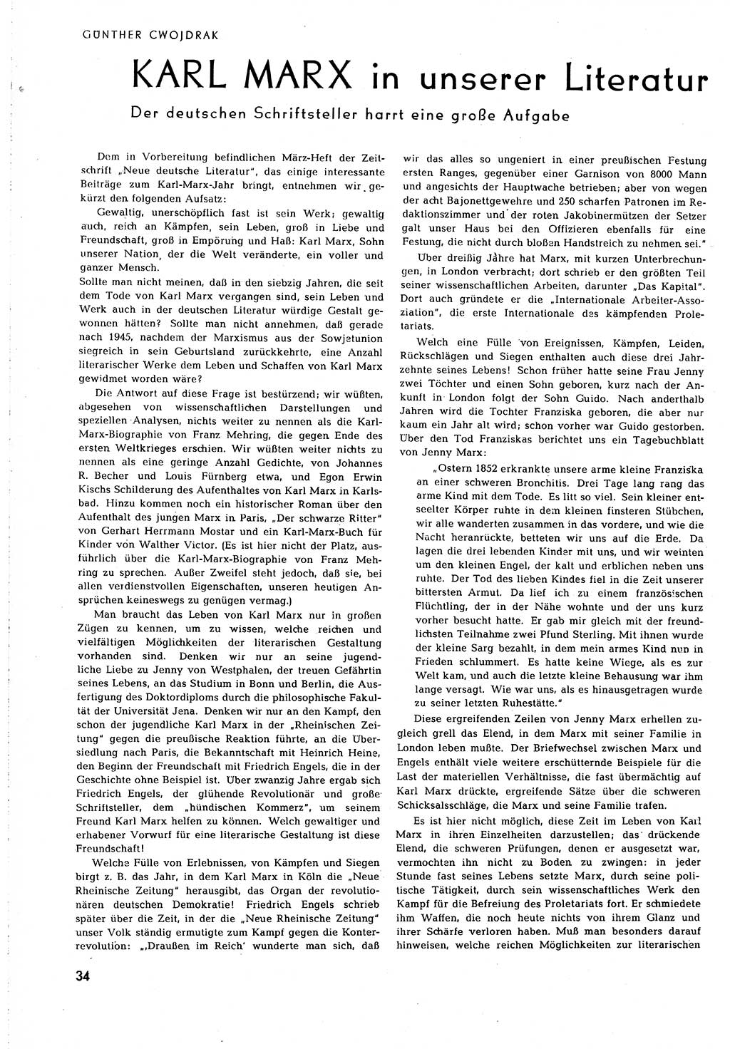 Neuer Weg (NW), Organ des Zentralkomitees (ZK) [Sozialistische Einheitspartei Deutschlands (SED)] für alle Parteiarbeiter, 8. Jahrgang [Deutsche Demokratische Republik (DDR)] 1953, Heft 5/34 (NW ZK SED DDR 1953, H. 5/34)