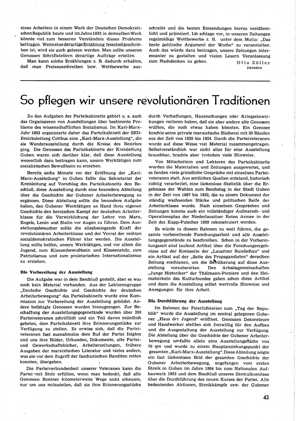 Neuer Weg (NW), Organ des Zentralkomitees (ZK) [Sozialistische Einheitspartei Deutschlands (SED)] für alle Parteiarbeiter, 8. Jahrgang [Deutsche Demokratische Republik (DDR)] 1953, Heft 23/43 (NW ZK SED DDR 1953, H. 23/43)