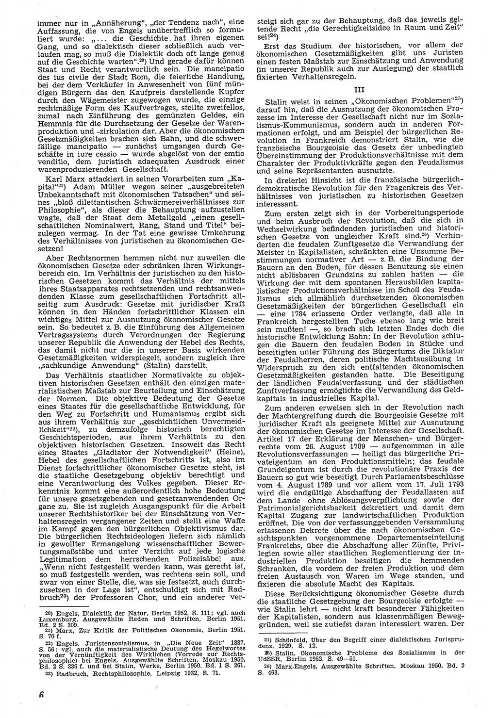 Neue Justiz (NJ), Zeitschrift für Recht und Rechtswissenschaft [Deutsche Demokratische Republik (DDR)], 7. Jahrgang 1953, Seite 6 (NJ DDR 1953, S. 6)