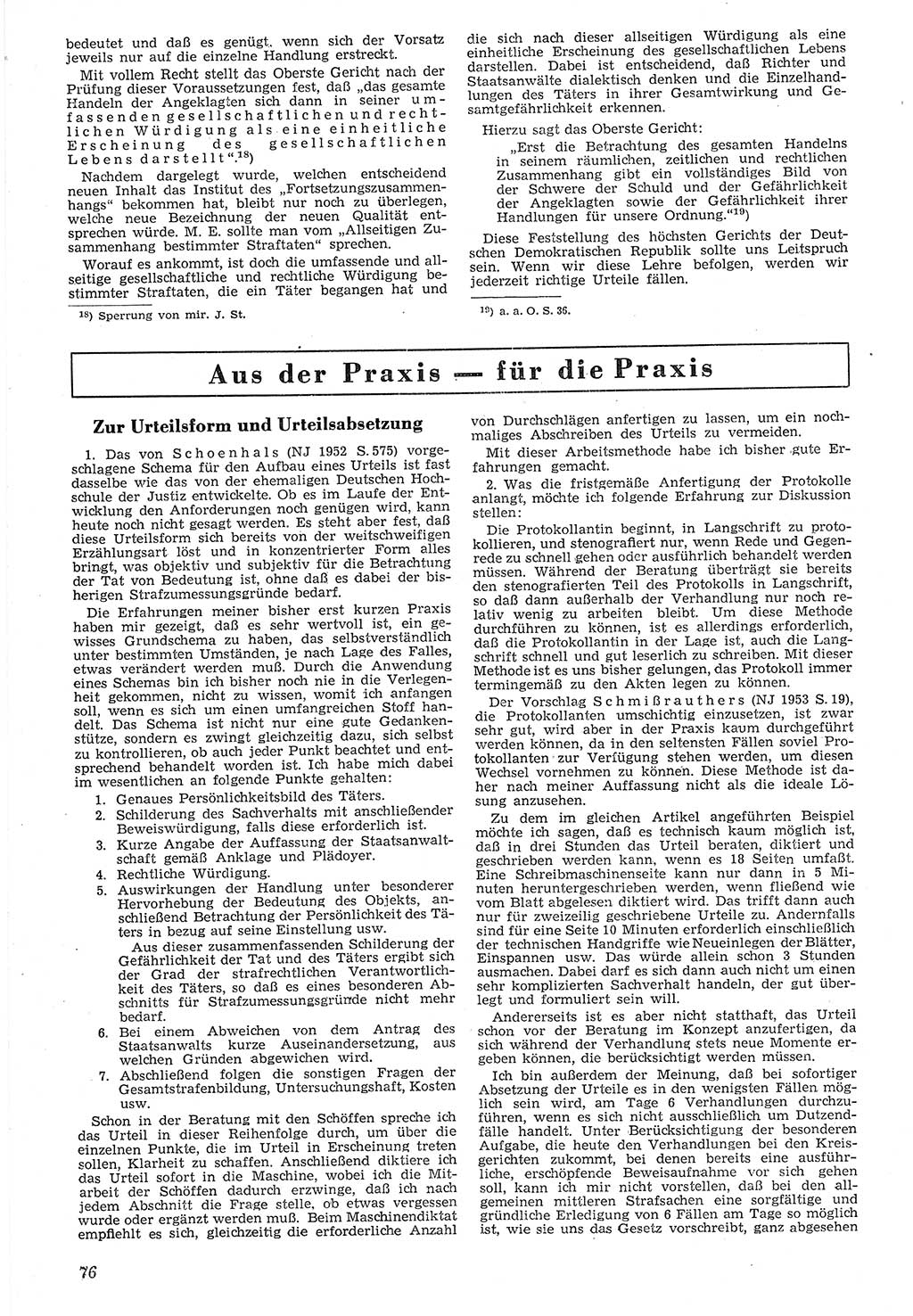 Neue Justiz (NJ), Zeitschrift für Recht und Rechtswissenschaft [Deutsche Demokratische Republik (DDR)], 7. Jahrgang 1953, Seite 76 (NJ DDR 1953, S. 76)