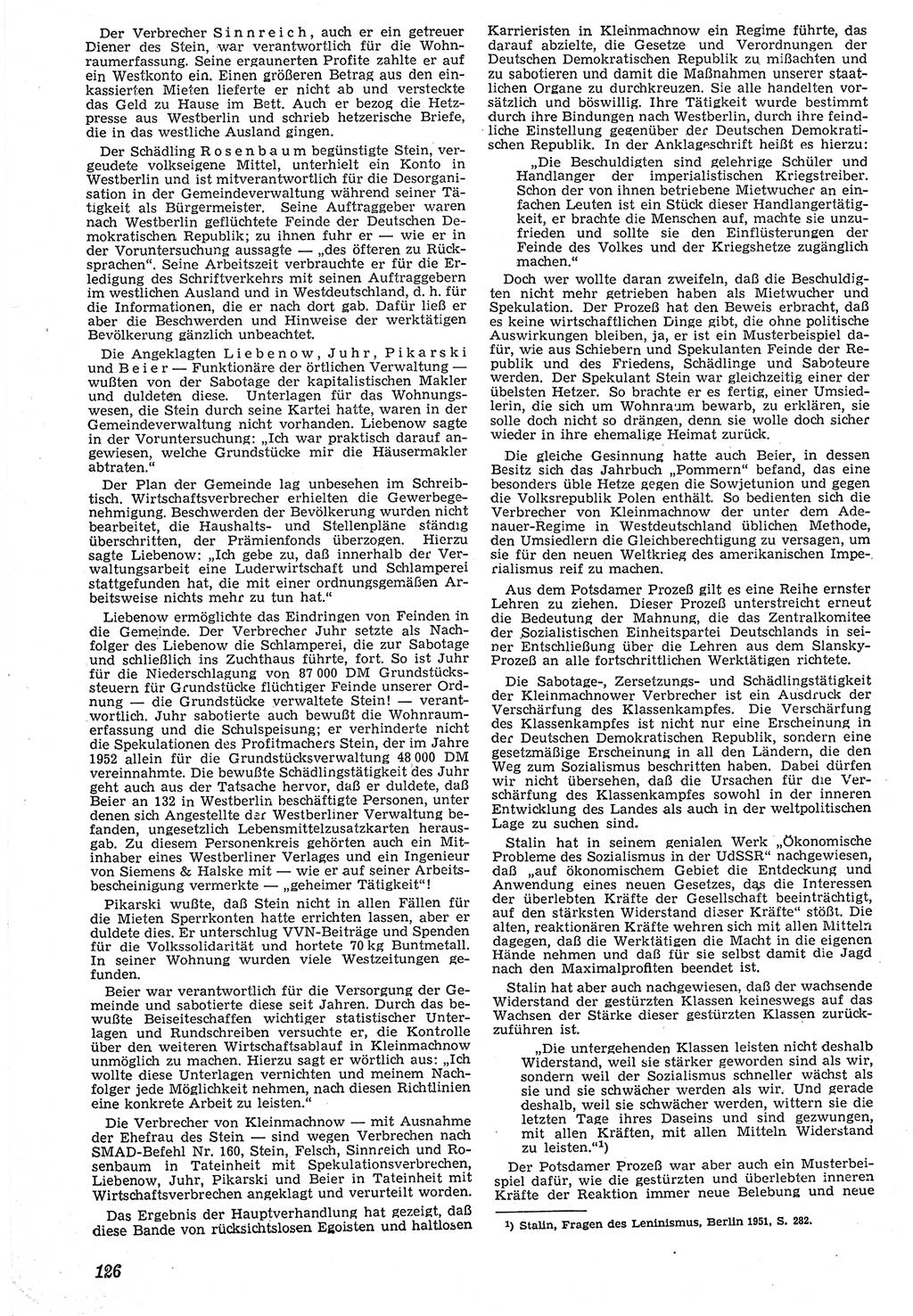 Neue Justiz (NJ), Zeitschrift für Recht und Rechtswissenschaft [Deutsche Demokratische Republik (DDR)], 7. Jahrgang 1953, Seite 126 (NJ DDR 1953, S. 126)