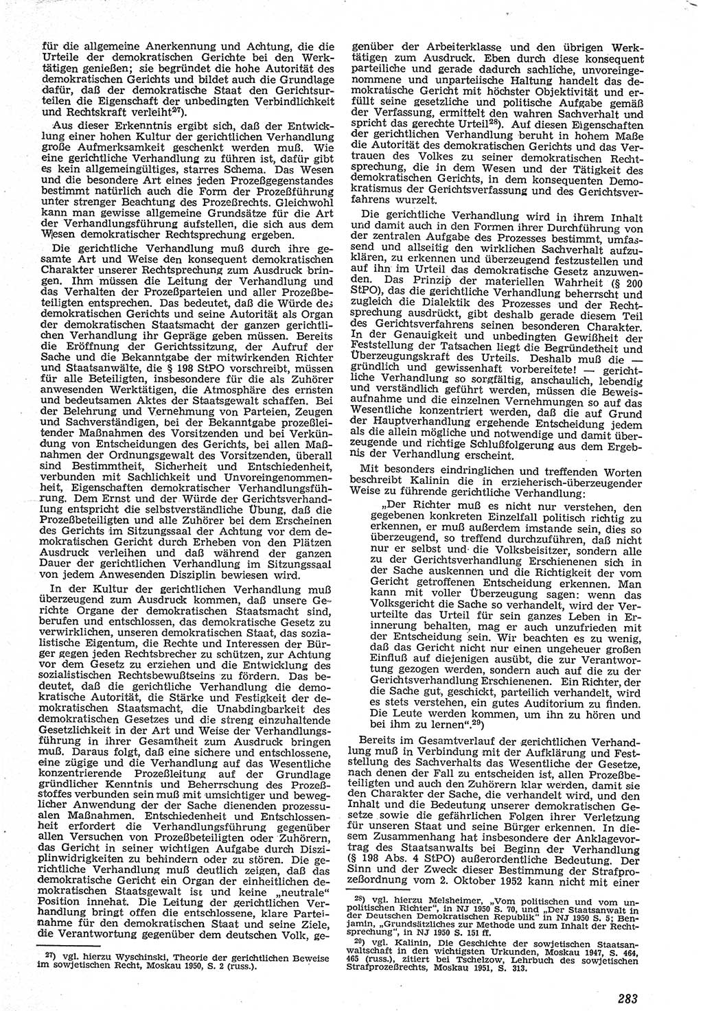 Neue Justiz (NJ), Zeitschrift für Recht und Rechtswissenschaft [Deutsche Demokratische Republik (DDR)], 7. Jahrgang 1953, Seite 283 (NJ DDR 1953, S. 283)