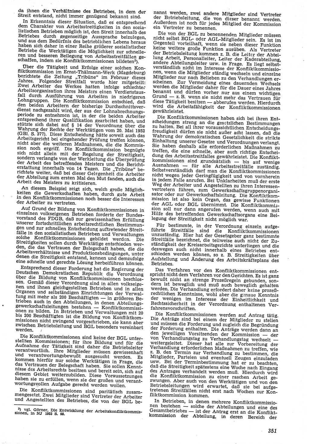 Neue Justiz (NJ), Zeitschrift für Recht und Rechtswissenschaft [Deutsche Demokratische Republik (DDR)], 7. Jahrgang 1953, Seite 351 (NJ DDR 1953, S. 351)