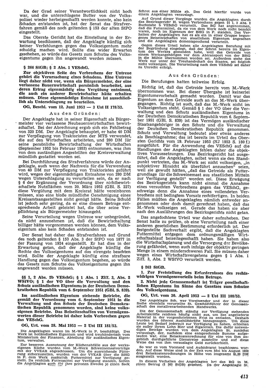 Neue Justiz (NJ), Zeitschrift für Recht und Rechtswissenschaft [Deutsche Demokratische Republik (DDR)], 7. Jahrgang 1953, Seite 413 (NJ DDR 1953, S. 413)