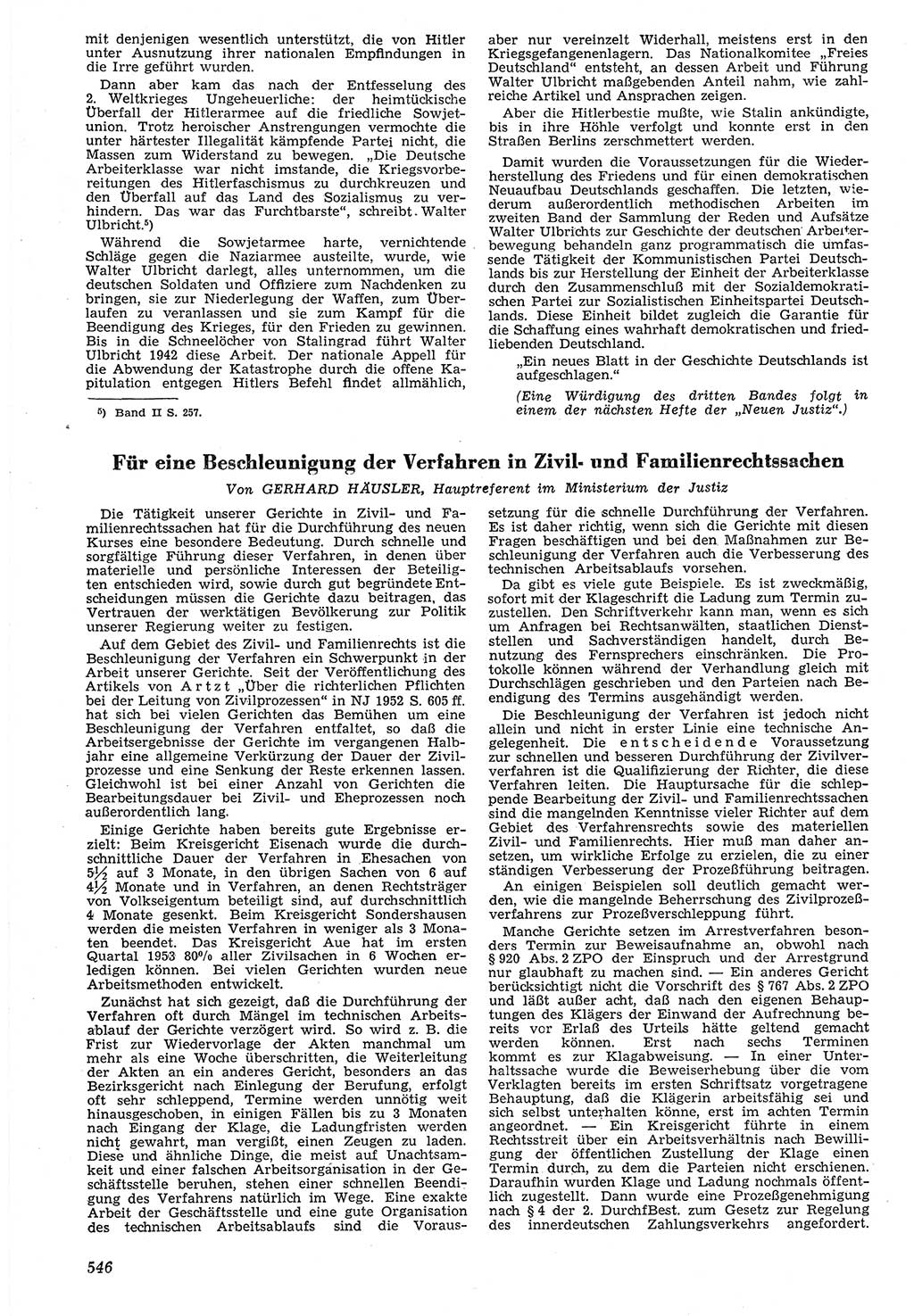 Neue Justiz (NJ), Zeitschrift für Recht und Rechtswissenschaft [Deutsche Demokratische Republik (DDR)], 7. Jahrgang 1953, Seite 546 (NJ DDR 1953, S. 546)