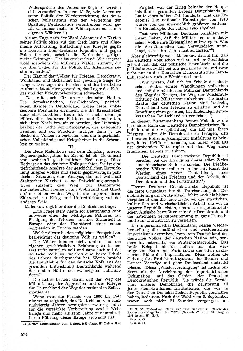 Neue Justiz (NJ), Zeitschrift für Recht und Rechtswissenschaft [Deutsche Demokratische Republik (DDR)], 7. Jahrgang 1953, Seite 574 (NJ DDR 1953, S. 574)