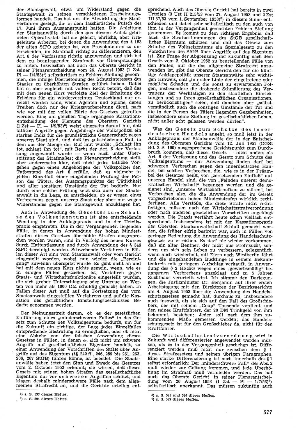 Neue Justiz (NJ), Zeitschrift für Recht und Rechtswissenschaft [Deutsche Demokratische Republik (DDR)], 7. Jahrgang 1953, Seite 577 (NJ DDR 1953, S. 577)