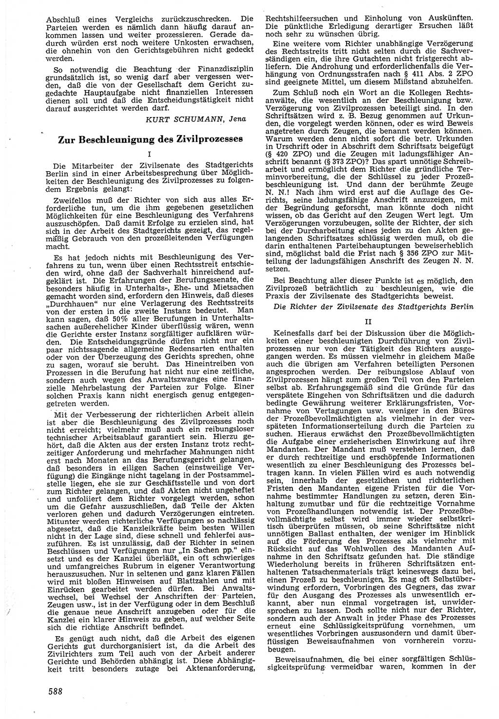 Neue Justiz (NJ), Zeitschrift für Recht und Rechtswissenschaft [Deutsche Demokratische Republik (DDR)], 7. Jahrgang 1953, Seite 588 (NJ DDR 1953, S. 588)