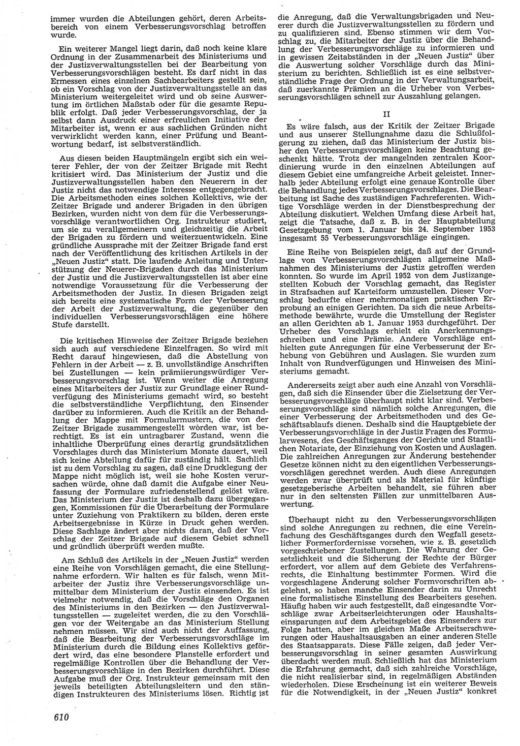 Neue Justiz (NJ), Zeitschrift für Recht und Rechtswissenschaft [Deutsche Demokratische Republik (DDR)], 7. Jahrgang 1953, Seite 610 (NJ DDR 1953, S. 610)