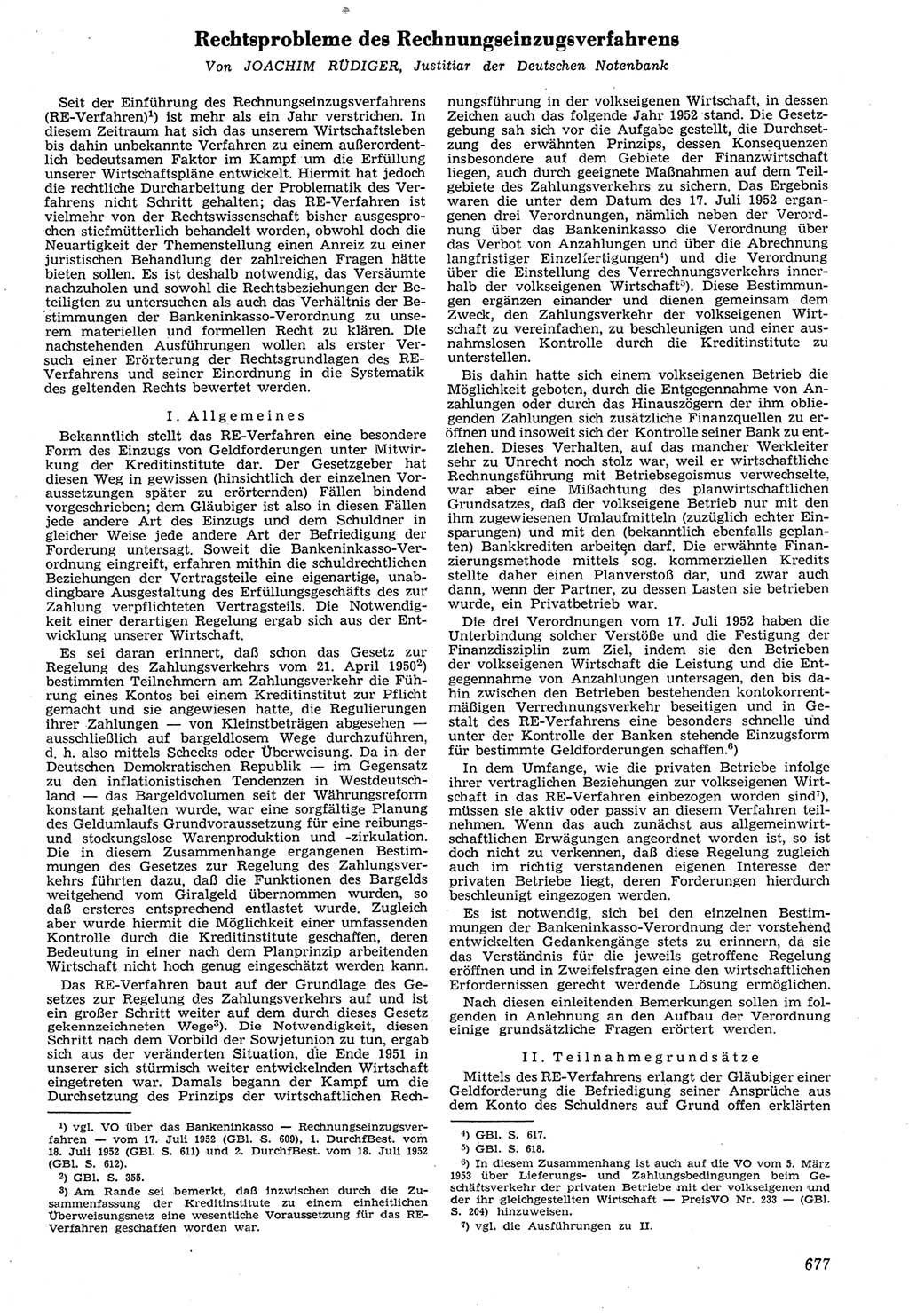 Neue Justiz (NJ), Zeitschrift für Recht und Rechtswissenschaft [Deutsche Demokratische Republik (DDR)], 7. Jahrgang 1953, Seite 677 (NJ DDR 1953, S. 677)