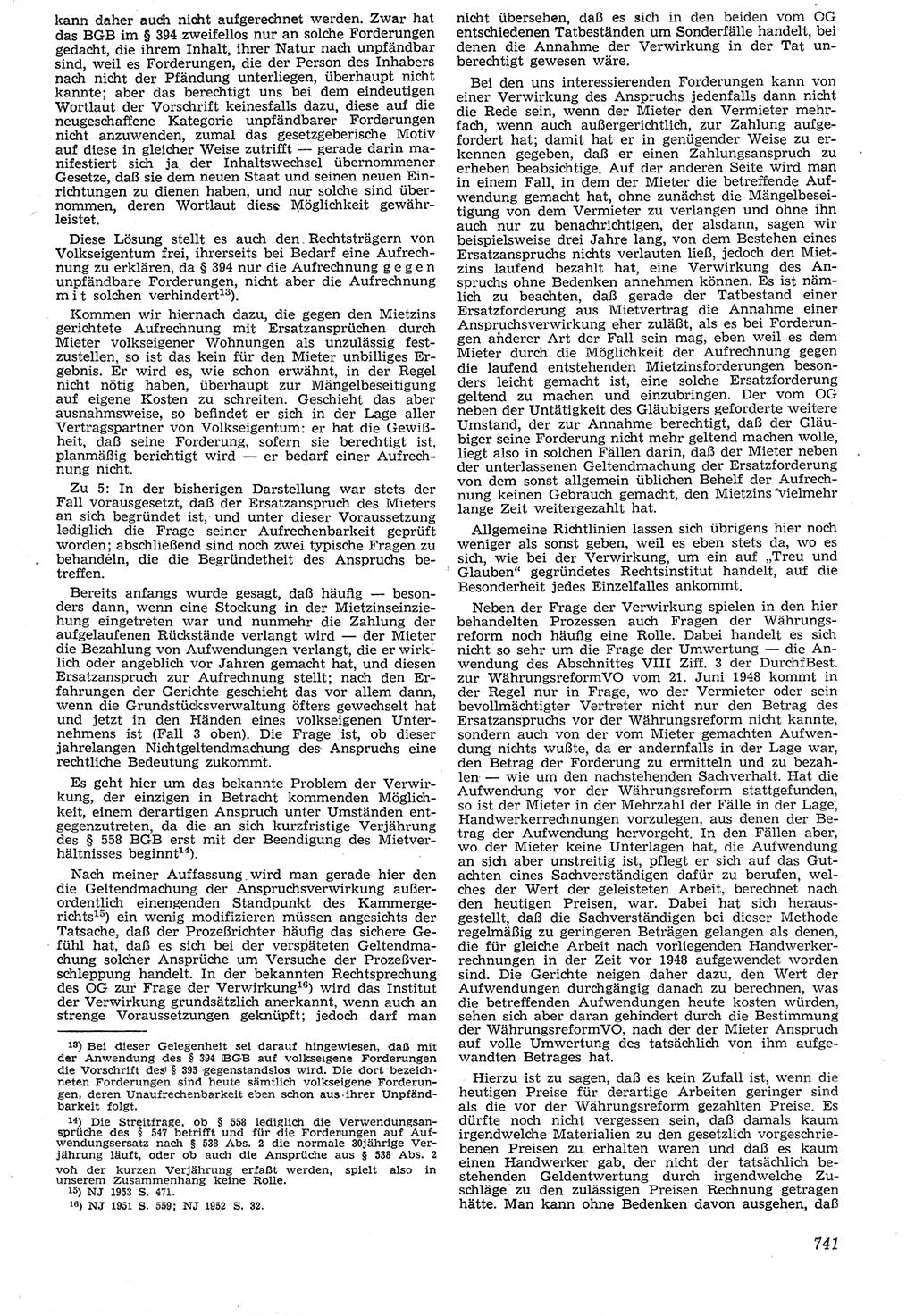 Neue Justiz (NJ), Zeitschrift für Recht und Rechtswissenschaft [Deutsche Demokratische Republik (DDR)], 7. Jahrgang 1953, Seite 741 (NJ DDR 1953, S. 741)